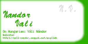 nandor vali business card